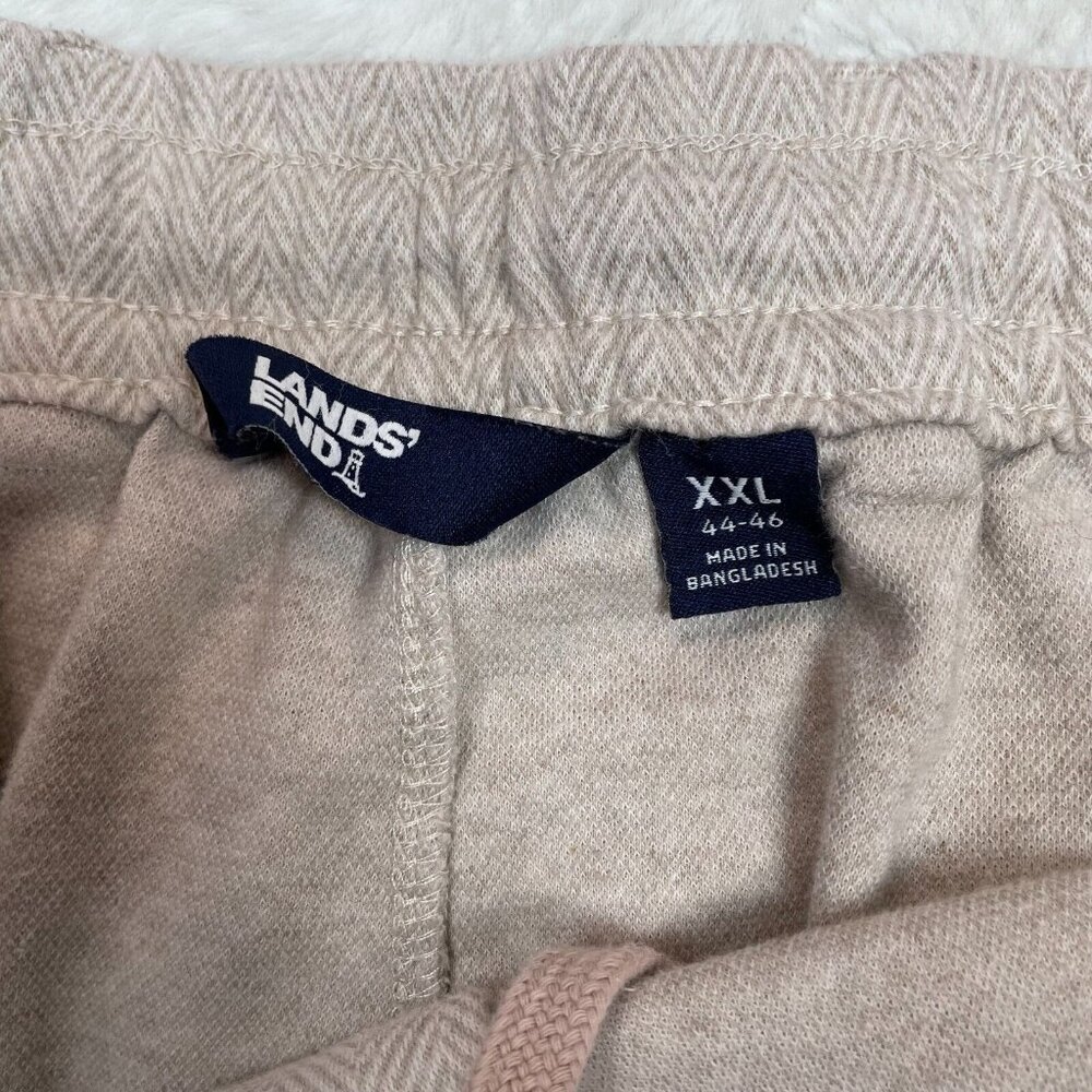 Lands' End Pants XXL Tapered Ankle Cream Beige Herringbone Stretch Knit Women's - Picture 10 of 11
